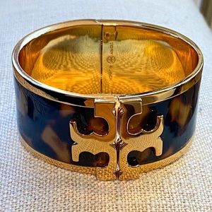 Authentic TORY BURCH Wide Raised Logo Enamel Cuff